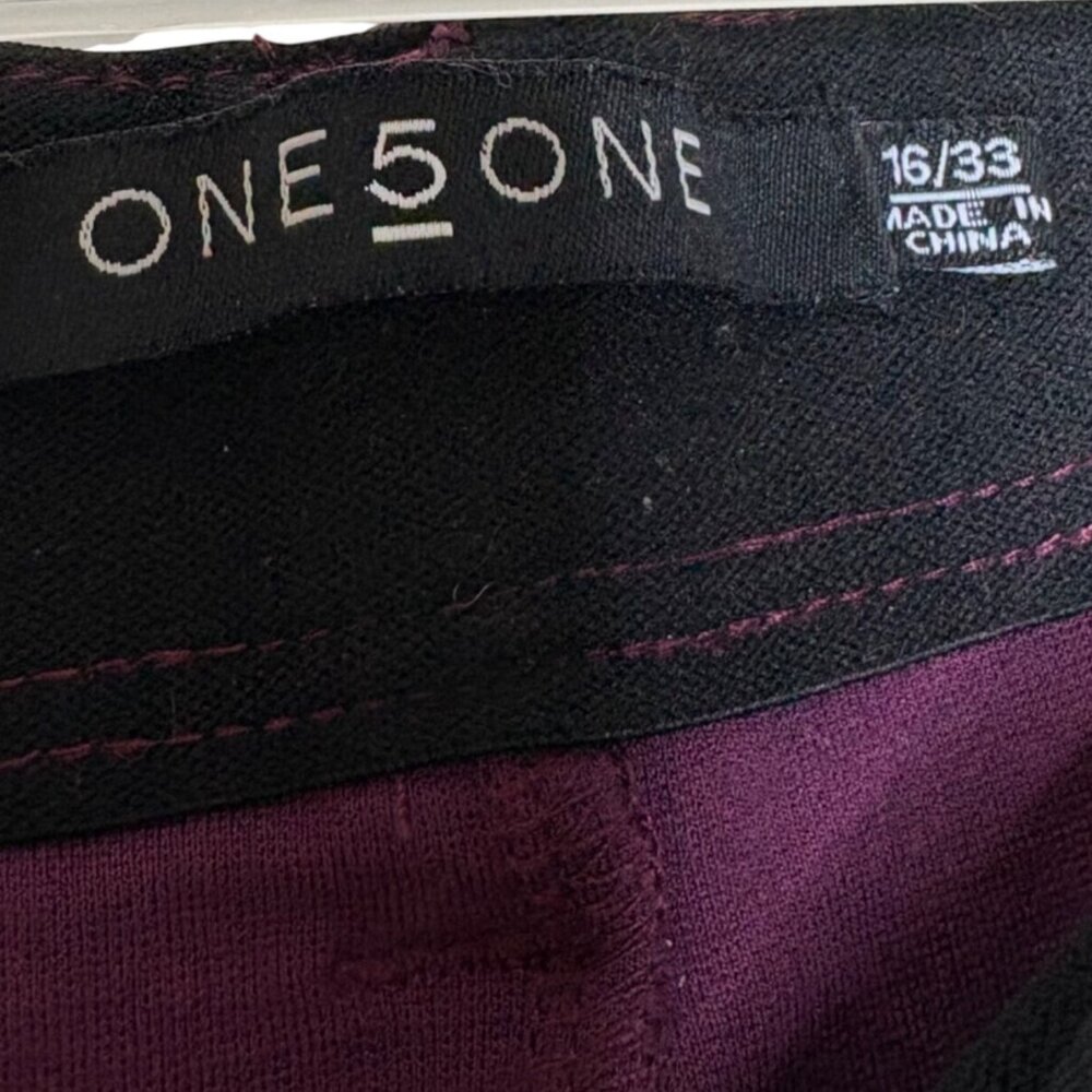 One 5 One Plum Dress Pants Womens 16 Goddess Fit Wide Leg Stretch Career Work - Picture 3 of 8